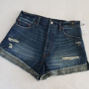 NWT A&F Denim High Rise Short Size 29